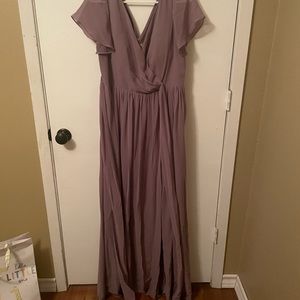 Revelry Wisteria Harper bridesmaid chiffon dress